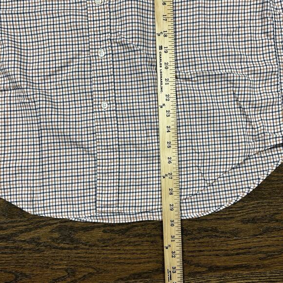LL Bean Shirt Mens Large Cotton Brown Black Stripe Button up Long Sleeve Classic - Picture 8 of 9